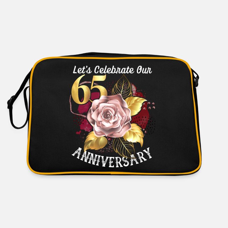 65th anniversary, anniversary celebration, wedding anniversary Retro Bag