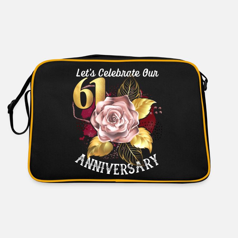 61. Jubiläum, Jubiläumsfeier, Hochzeitstag Retro Tasche