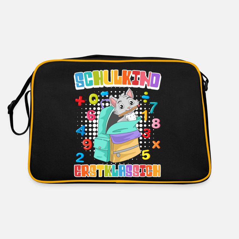 Schulkind Erstklassich Katzenfans Einschulung Retro Tasche