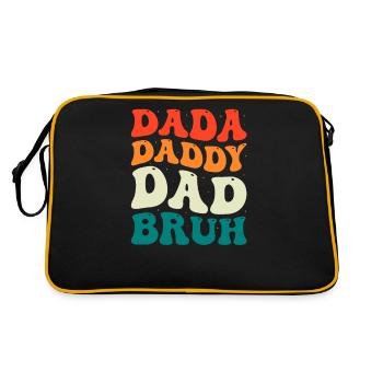 Dada Daddy Dad Bruh Groovy Vatertag Männer Geschenk - Retro Tasche - Schwarz/Gold - Hinten
