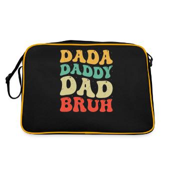 Dada Daddy Dad Bruh Groovy Vatertag Männer Geschenk - Retro Tasche - Schwarz/Gold - Hinten