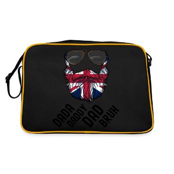 Beard Dad Bruh Fathers Day Patriotic United - Retro Bag - black/gold - Back