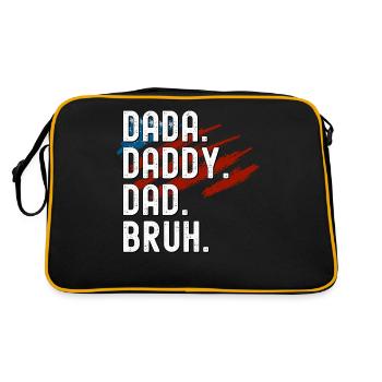 Männer Dada Papa Papa Bruh Vatertag Vintage Lustig - Retro Tasche - Schwarz/Gold - Hinten