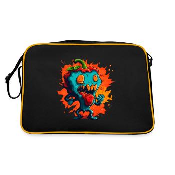 Carolina Reaper Hot Pepper Chili Head Funny Food - Sac Retro - noir/or - Dos