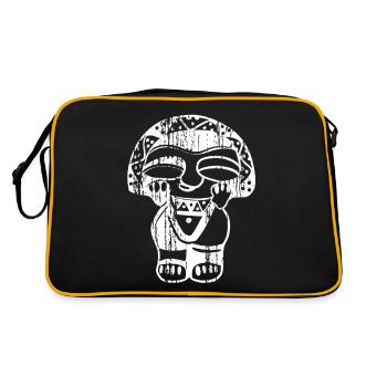 Taino Taina Mondgöttin Taina Puerto Rico Boricua - Retro Tasche - Schwarz/Gold - Hinten