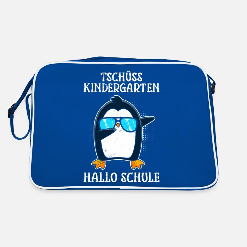 Tschüss Kindergarten Hallo Schule Schulkinder Retro Tasche