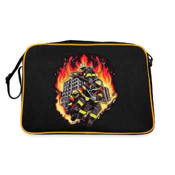 FEUERWEHRLEUTE RETTEN - Retro Tasche - Schwarz/Gold - Hinten