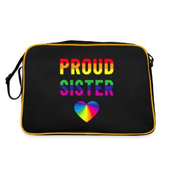Proud Sister Mois de la fierté LGBTQ 2023 Fierté Arc-en-ciel - Sac Retro - noir/or - Dos