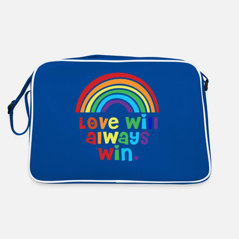 L’amour gagnera toujours Pride Rainbow LGBT citation fun Sac Retro