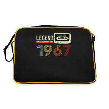 1967 Geburtstag Vintage Cassette - Retro Tasche - Schwarz/Gold - Hinten