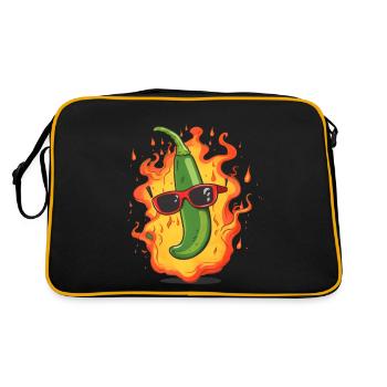 Chili Drôle de poivre Hot Épicé Food Lovers Heat - Sac Retro - noir/or - Dos