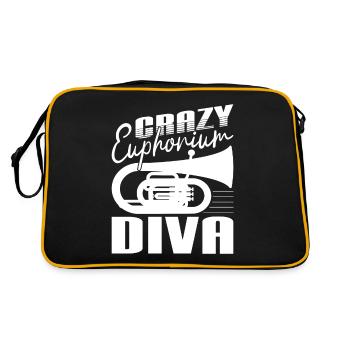 Crazy Euphorium Diva Baritone Bass Player Gifts - Retro Tasche - Schwarz/Gold - Hinten