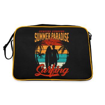 Surfant Shirt - Sommerparadies - Retro Tasche - Schwarz/Gold - Hinten