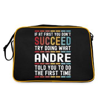 Andre Nom personnalisé drôle anniversaire Noël - Sac Retro - noir/or - Dos