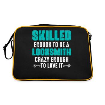 Skilled Enough To Be A Locksmith Pick Locks Lockpi - Retro Tasche - Schwarz/Gold - Hinten