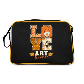 Love Art Teacher Automne Lover Feuilles d’automne - Sac Retro - noir/or - Dos