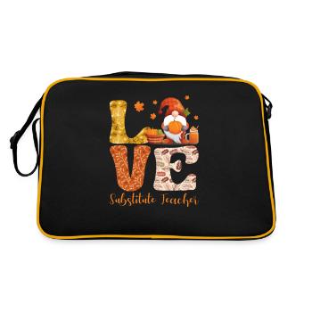 Professeur suppléant Automne Automne Amour Gnome Amant - Sac Retro - noir/or - Dos