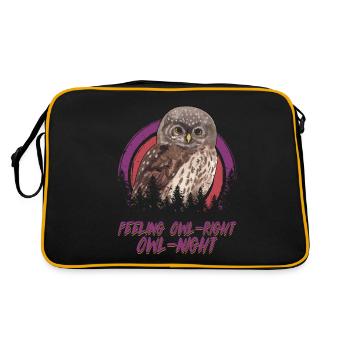 Feeling Owl-right, Owl-night Night Animal Nocturna - Sac Retro - noir/or - Dos