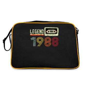1988 Geburtstag Vintage Cassette - Retro Tasche - Schwarz/Gold - Hinten