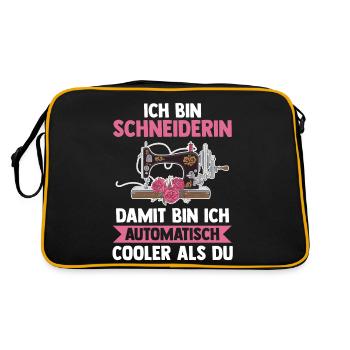 Näher Schneiderin - Retro Tasche - Schwarz/Gold - Hinten