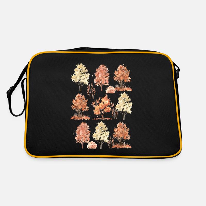 Halloween Herbst Bäume Herbst Saison Blätter Blatt - Retro Tasche - Schwarz/Gold