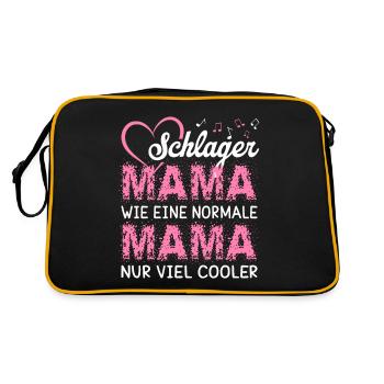 Schlager Mama wie eine normale Mama nur cooler - Retro Tasche - Schwarz/Gold - Hinten
