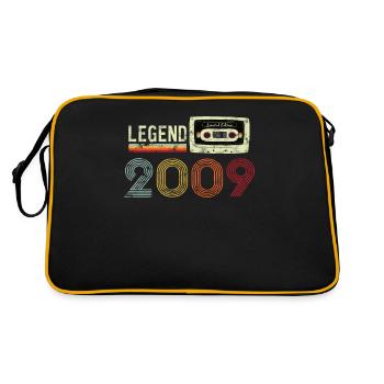 2009 Geburtstag Vintage Cassette - Retro Tasche - Schwarz/Gold - Hinten