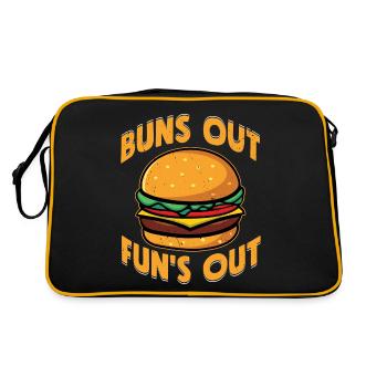 Buns Out Fun’s Out Meat Buns Food Hamburger - Sac Retro - noir/or - Dos