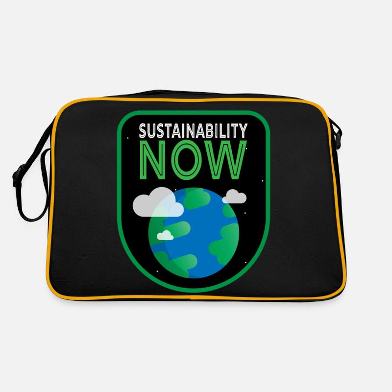Sustainability Patch Sustainability earth illustration - Retro Bag - black/gold
