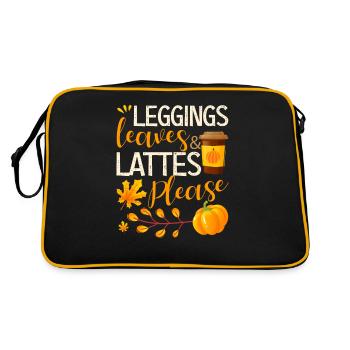 Jambières, feuilles et café au lait, s’il vous plaît drôle - Sac Retro - noir/or - Dos