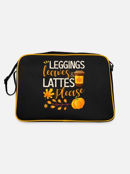 Jambières, feuilles et café au lait, s’il vous plaît drôle - Sac Retro - noir/or - Dos