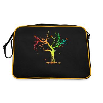 Autumn Season Autumn Equinox Tree Leaf - Retro Bag - black/gold - Back