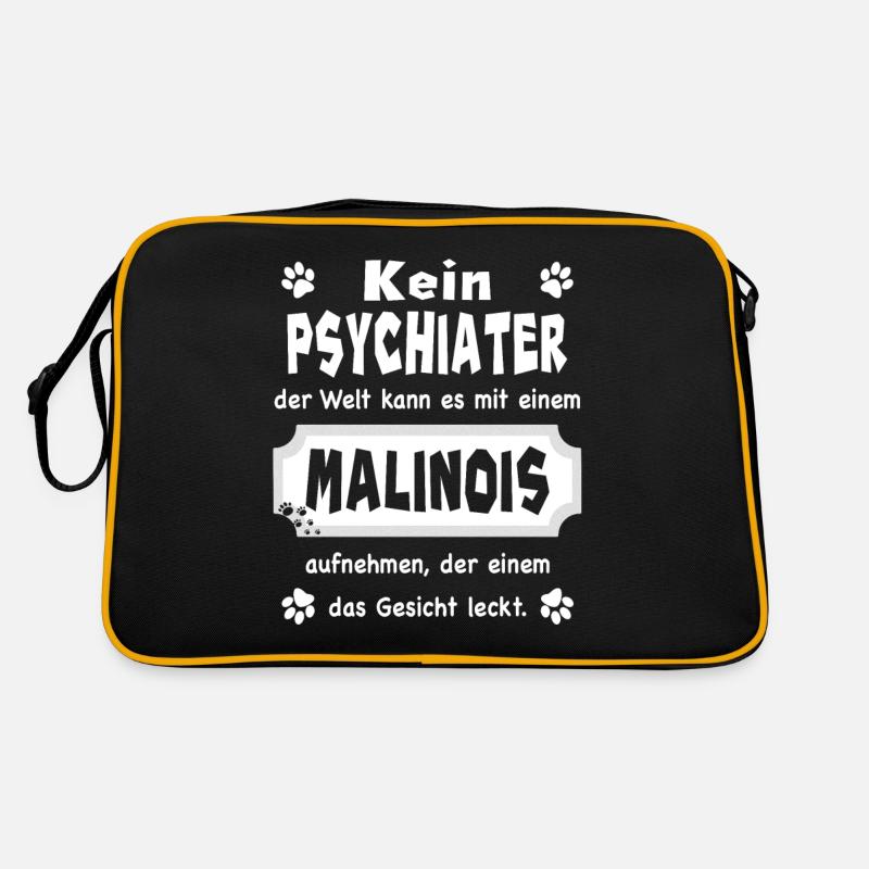 Kein Psychiater - Lustiger Spruch - Malinois Retro Tasche