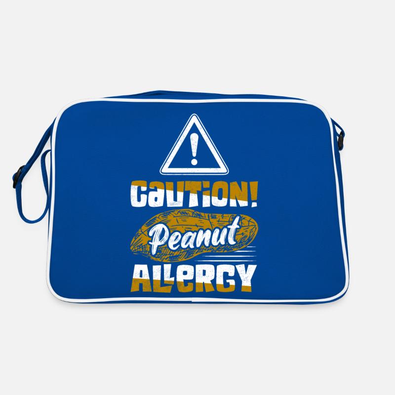 Caution! Peanut Allergy Nut Allergic Awareness Retro Tasche