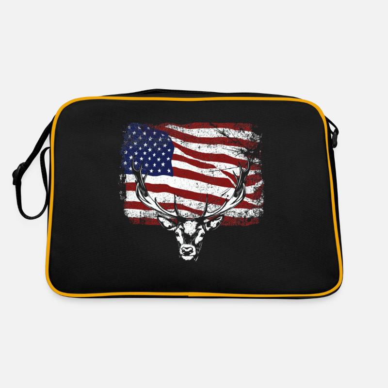 Chasse au cerf Drapeau américain Whitetail Buck Sac Retro