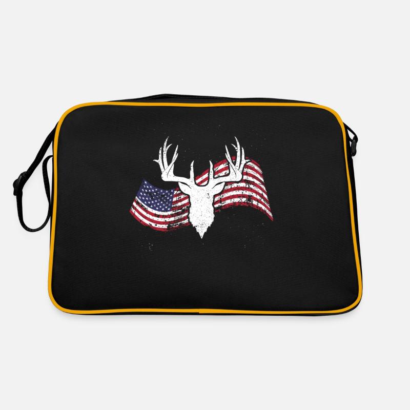 Chasse au cerf Drapeau américain Whitetail Buck Sac Retro