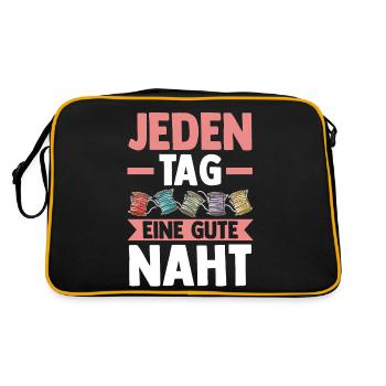 Schneidern Nähen - Retro Tasche - Schwarz/Gold - Hinten