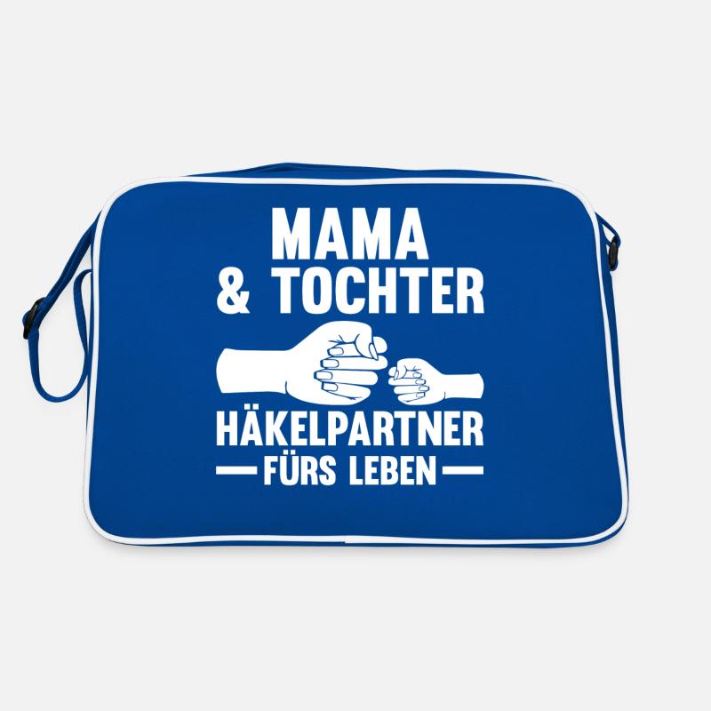 Stricken Mutter Mama Tochter Häkeln Retro Tasche