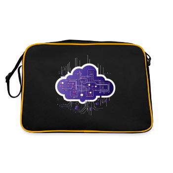 Cloud Computing Computer Electronics Circuit - Sac Retro - noir/or - Dos