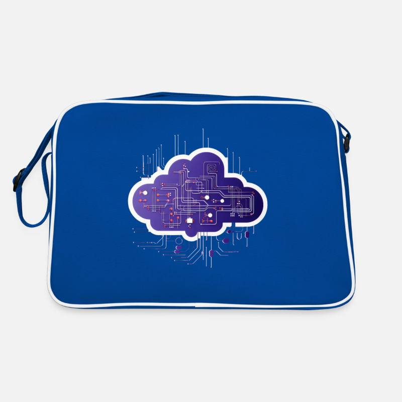 Cloud-Computing-Computerelektronik-Schaltung Retro Tasche
