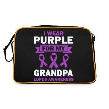 Je porte du violet pour mon grand-père lupus - Sac Retro - noir/or - Dos