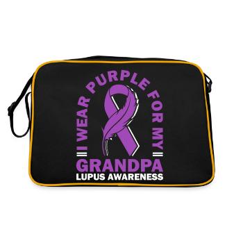 Je porte du violet pour mon grand-père lupus - Sac Retro - noir/or - Dos