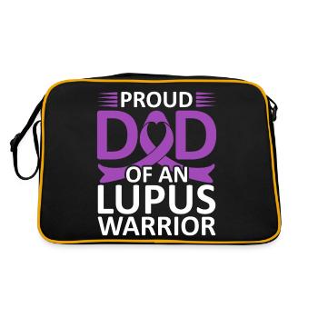 Je porte du violet pour la conscience du lupus guerrier lupus - Sac Retro - noir/or - Dos