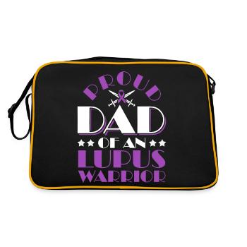 Je porte du violet pour la conscience du lupus guerrier lupus - Sac Retro - noir/or - Dos