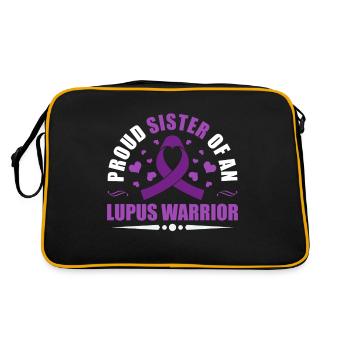 Conscience du lupus Fière sœur d’un enfant - Sac Retro - noir/or - Dos