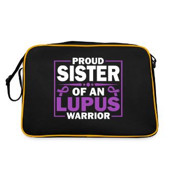Conscience du lupus Fière sœur d’un enfant - Sac Retro - noir/or - Dos