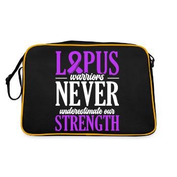 Les guerriers du lupus ne sous-estiment jamais notre force - Sac Retro - noir/or - Dos