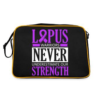 Lupus-krieger Unterschätzen Niemals Unsere Stärke - Retro Tasche - Schwarz/Gold - Hinten