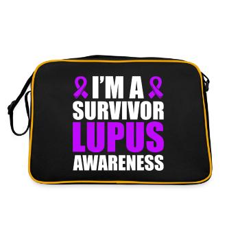 Je suis un survivant de la conscience du lupus - Sac Retro - noir/or - Dos