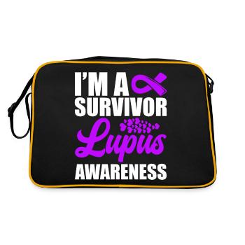 Je suis un survivant de la conscience du lupus - Sac Retro - noir/or - Dos
